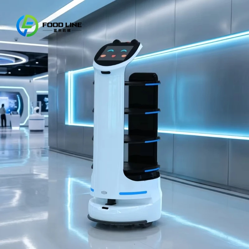 Customized KTV Beverage Delivery Robot Intelligent Auto Return Smart Tray Sensing Wristband Pager Call System Service Robot