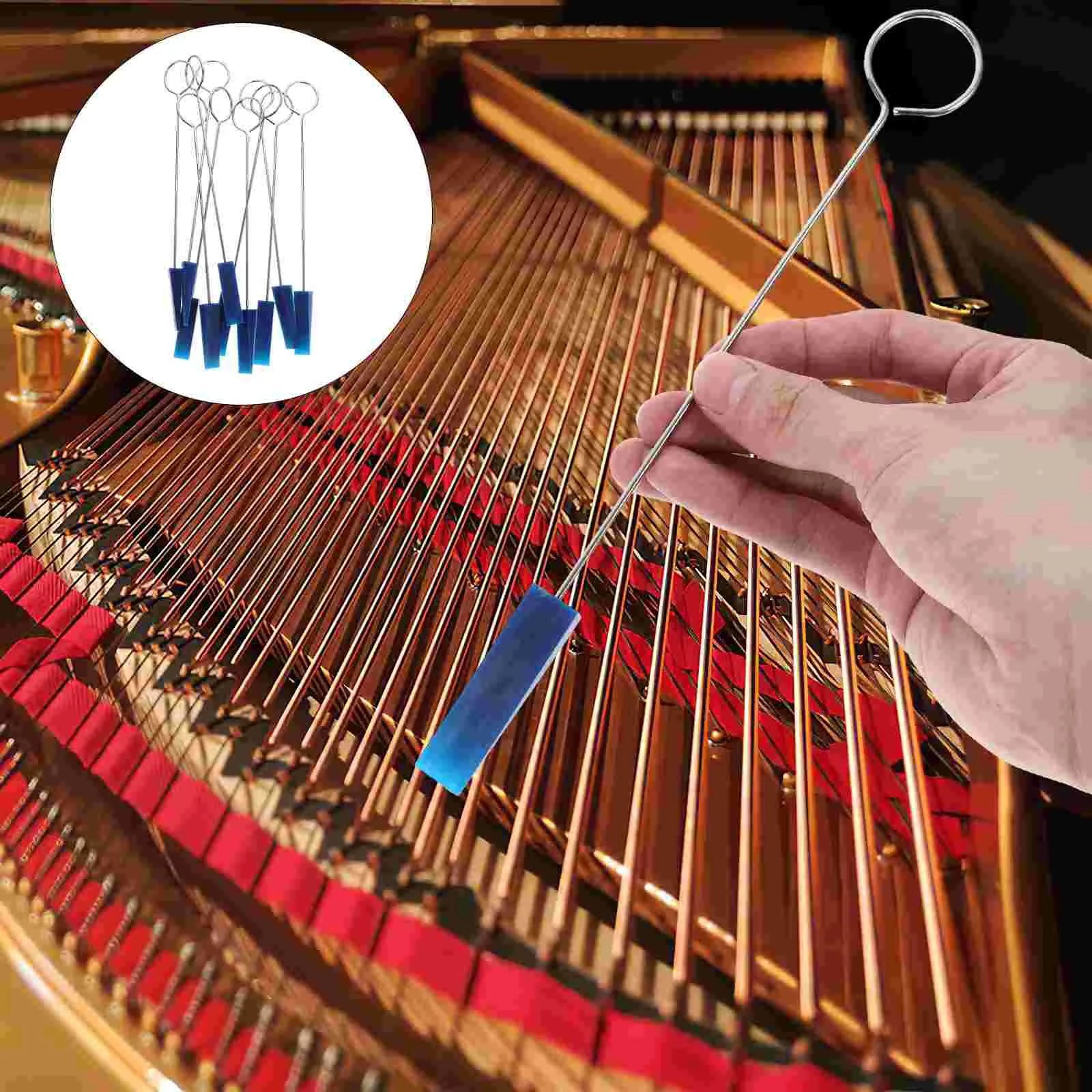 10 Pcs Piano Tuning Tool Set Tools Kit for Wrench Handle Damper Sticks Accessories Repair Maintenance