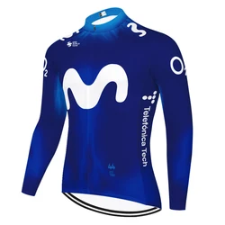 2023 cycling movistar Long Sleeve summer spring cycling Jersey Bike Bicycle Shirt cycling clothing MEN quick dry cycling wear