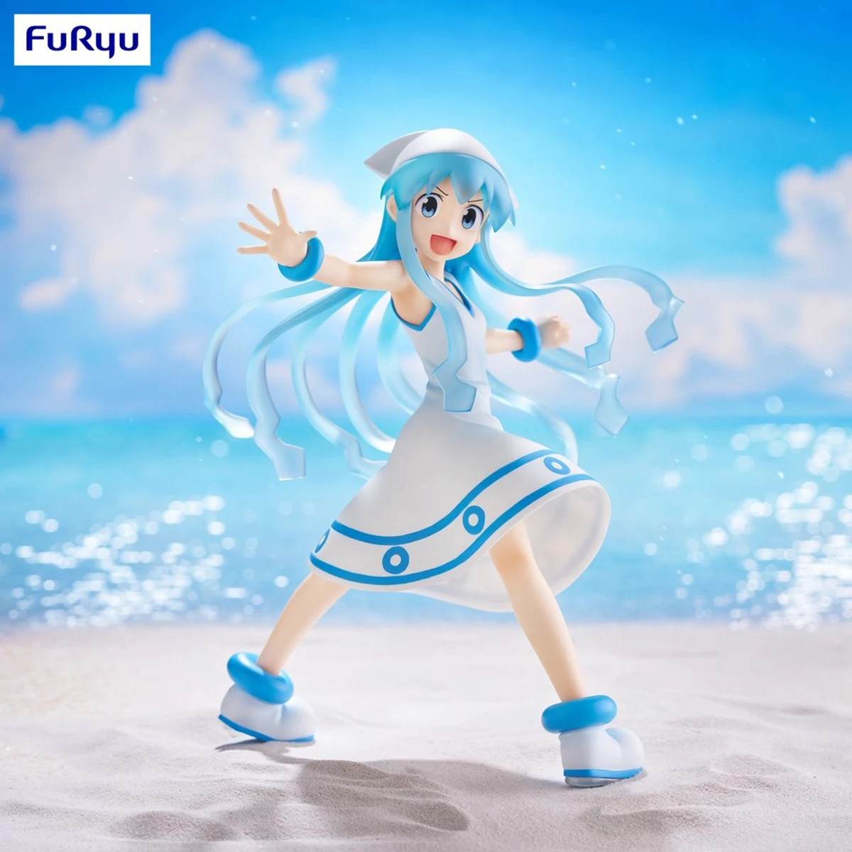 Figur Trio-Try-iT Asli FuRyu yang Sudah Dicat Shinryaku! Figur Model Karakter Anime Ika Musume untuk Dekorasi