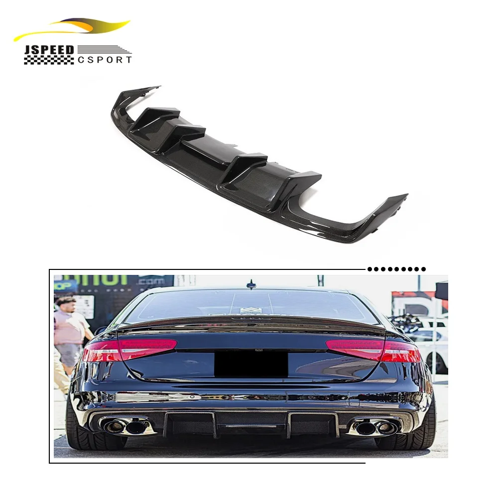 

Suitable for The JCSPORTLINE carbon fiber rear bumper diffuser lip of the Audi S4 sedan with four doors from 2013 to 2015