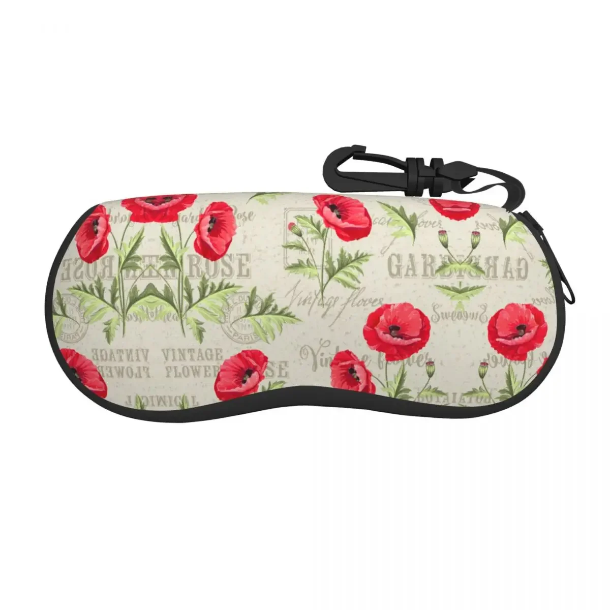 Torba na okulary Etui ochronne Czerwony mak Na Vintage Pocztówka Kobiety Mężczyźni Etui na okulary przeciwsłoneczne Pudełko na okulary do czytania Akcesoria