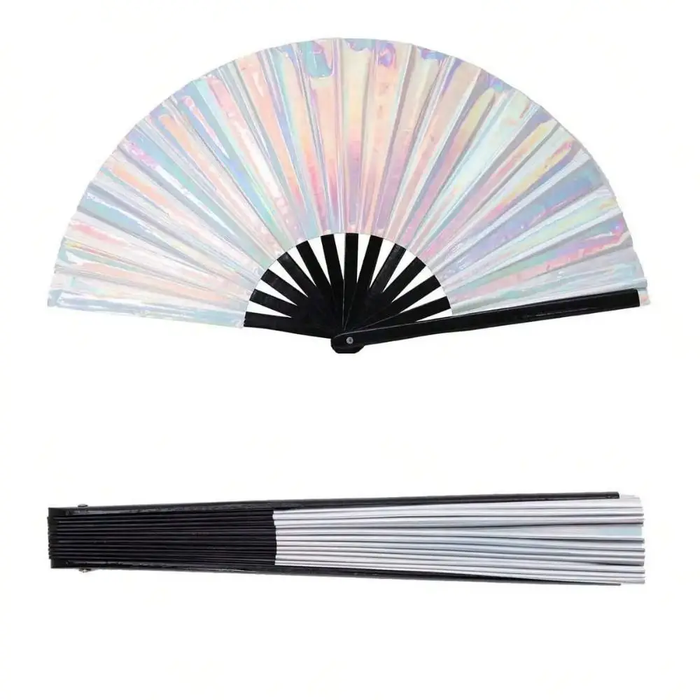 팬텀 컬러 대형 접이식 선풍기, 휴일 코믹 공연에 적합, 음악 축제 레이저 쿵푸 선풍기 