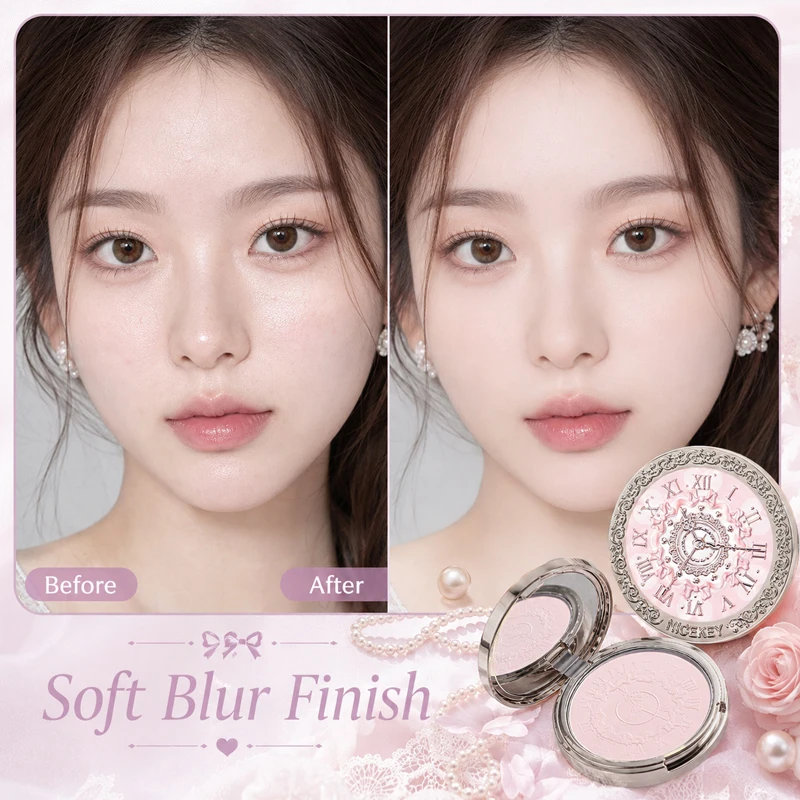 Color Correcting Pressed Powder Compact Soft Focus Pore Blurring Oil Control Setting Powder Lightweight Matte Face Makeup