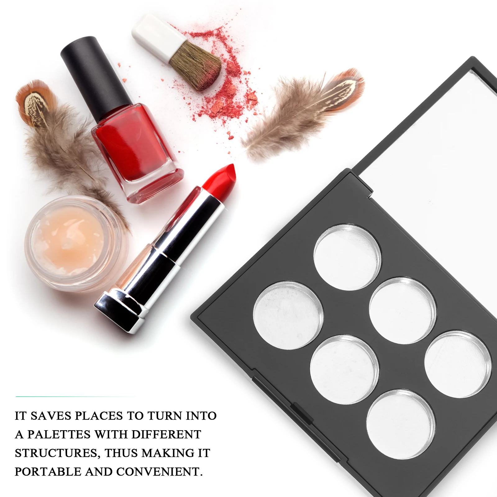 

1 set Empty Eyeshadow Case Refillable Blusher Concealer Dispenser Compact Travel Makeup Organizer Diy Palette Storage