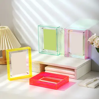 1ks akrylový průhledný fotorámeček, DIY rámeček, průhledný plakát, závěsný nástěnný dekor, barevný fotorámeček bez fotografie 12 nejlepší prodej mini fotorámečky - №1
