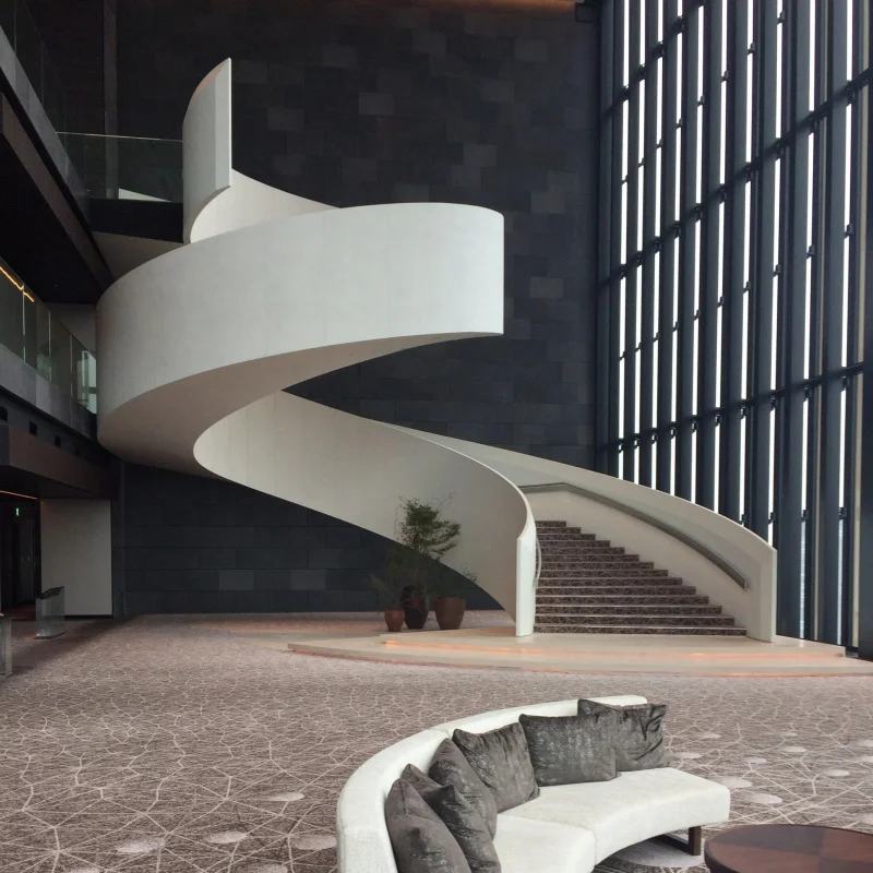 custom.High-Performance Bespoke Curved Stairs - Pre-Assembled On-Site Geometry