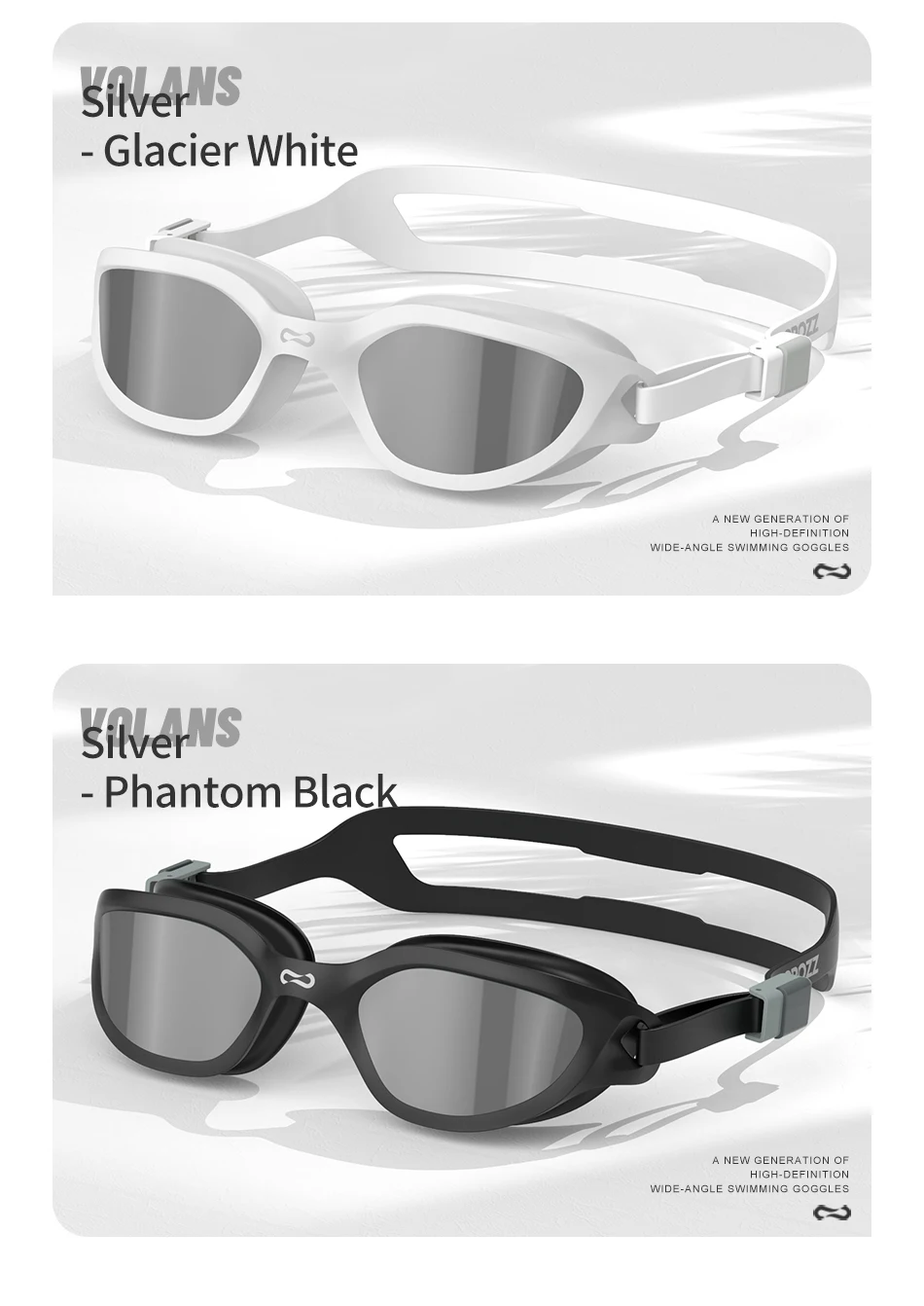 COPOZZ Professionelle HD Schwimmen Brille Anti-Fog UV Schutz Einstellbar Schwimmen Gläser Silikon Wasser Glas Für Männer und Wome – Detail 11