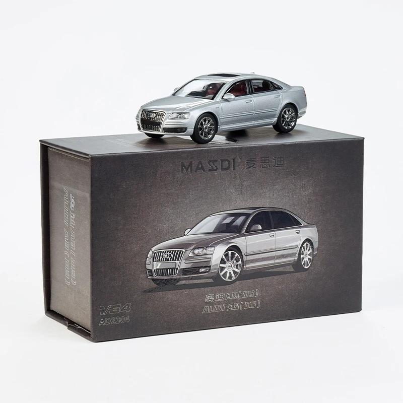 Massdi moulé sous pression 1/64 échelle A8 (D3) modèle de voiture en alliage de Simulation affichage statique jouet de collection cadeau Souvenir décoration