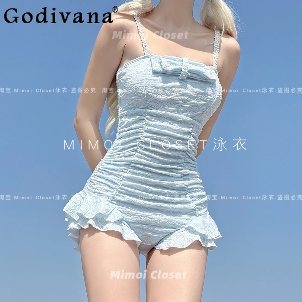 

Summer New Lolita One-piece Swimsuit 2025 Sweet Girls Y2k Swimwear Swimming Suits for Women Bañador Mujer Volantes