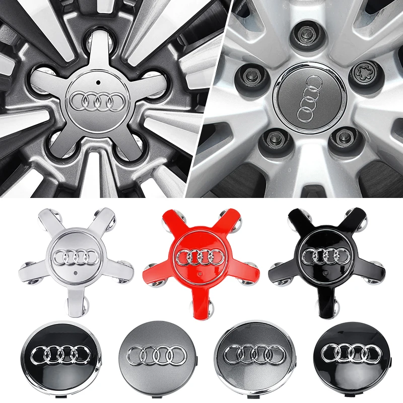 4pcs 60mm 61mm 69mm 135mm Car Styling Wheel Center Cap Hub Covers Badge 4B0601170 For Audi A3 A4 A5 A6 A7 A8 S4 S6 Accessories