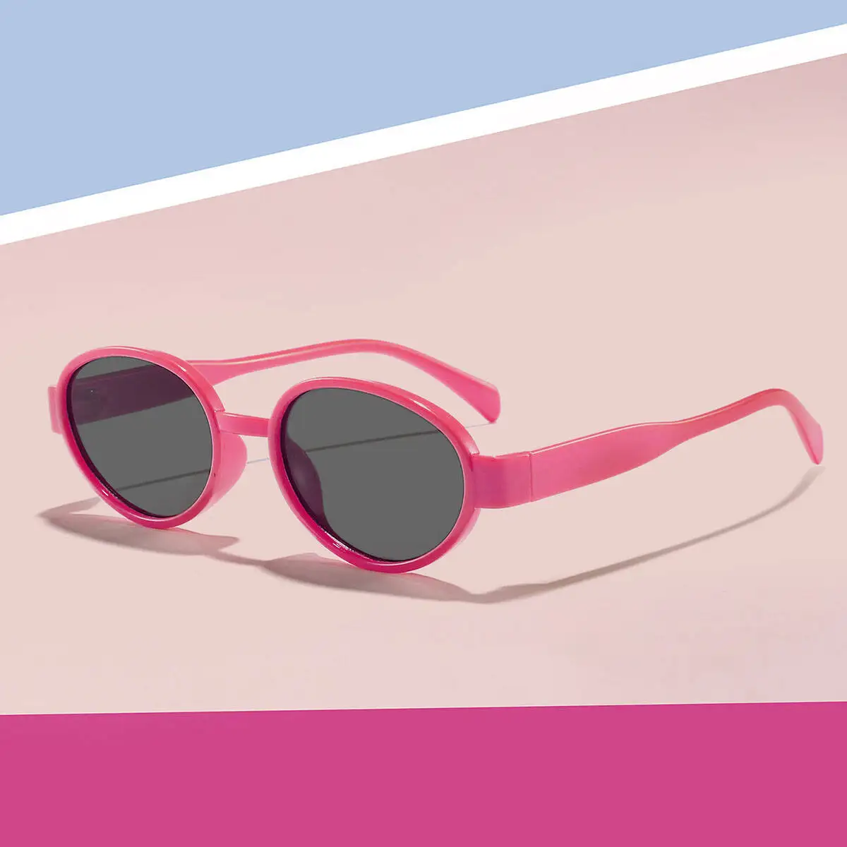 Kinder-Sonnenbrille 2026: Neue, trendige, ovale, bonbonfarbene Outdoor-Sonnenbrille für Babys mit Sonnenschutz
