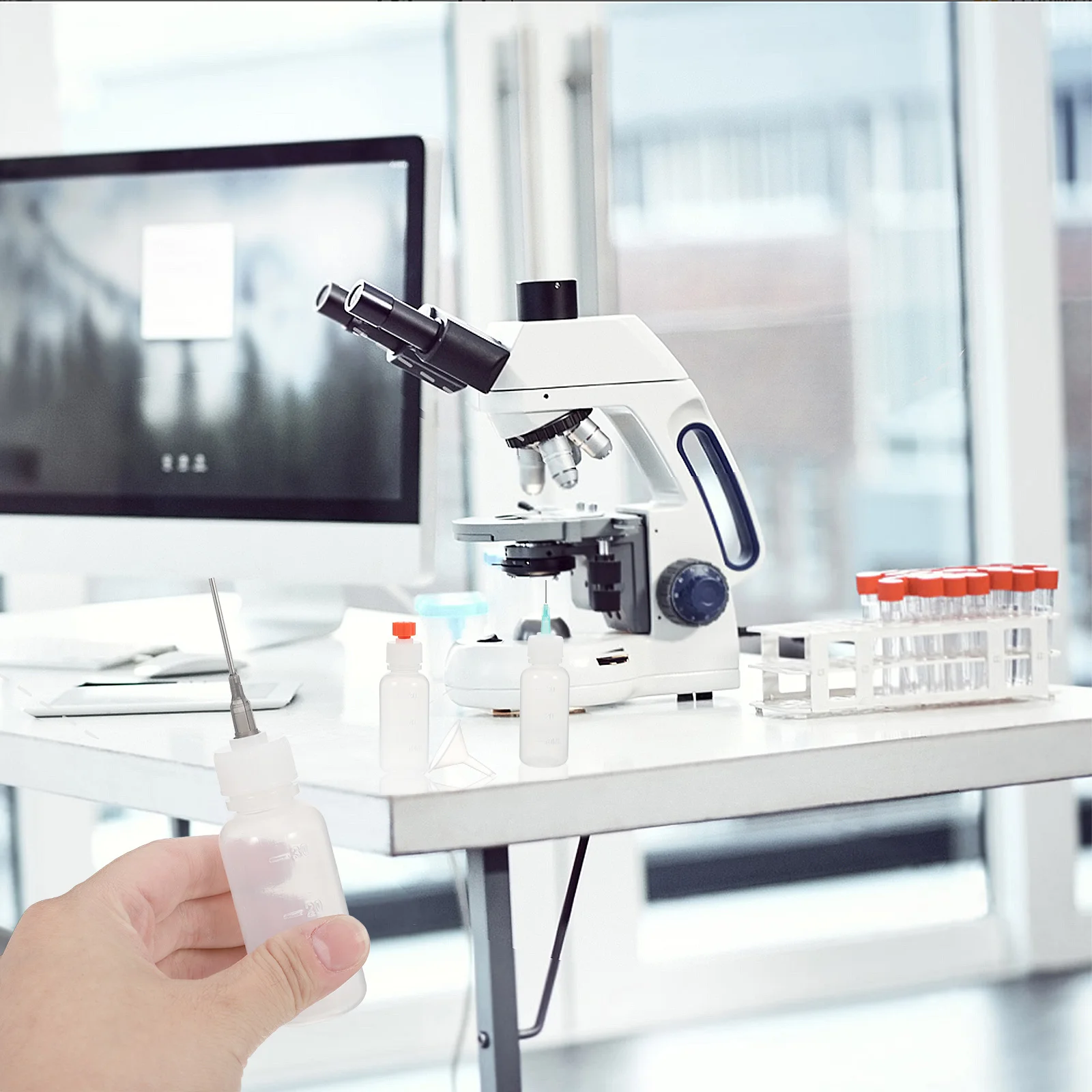 1Set Plastic Industrial Dropper Glue Bottle 30ml Needle Tips Accurate Glue Squeeze Bottle Portable Applicator Tiny Funnels