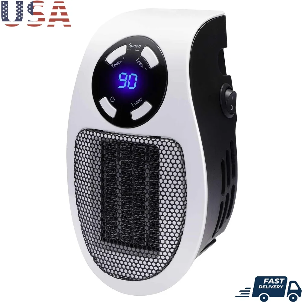 

Электрический подключаемый обогреватель мощностью 350 Вт с керамическим элементом, 12-часовой таймер, светодиодный дисплей, защита от перегрева, использование в помещении