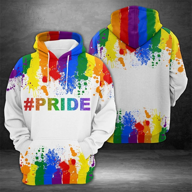 Sweat à capuche arc-en-ciel imprimé en 3D pour hommes et femmes, pull cool populaire, streetwear à manches longues, vêtements à capuche LGBT, PVD, mode gay, nouveau