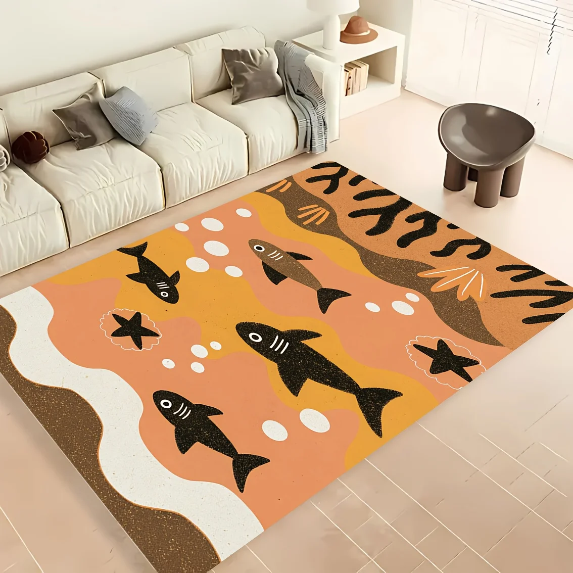 Vintage Cute Floral Graphic Floor Carpet Durable Entrance Rug For Coffee Shop Office Supermarket Store Entryway