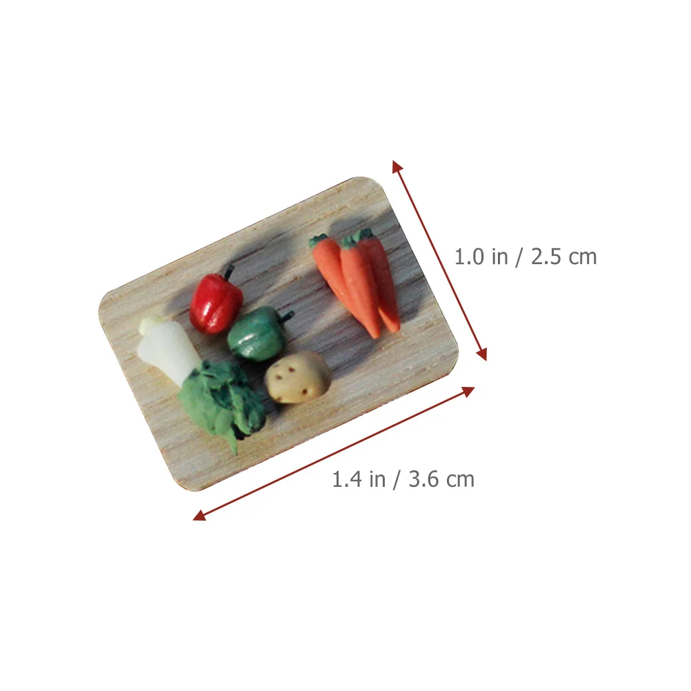 

Mini Cutting Board For Dollhouse Mini Vegetables Play Set Realistic Wooden Chopping Board Kids Learning Kitchen Dollhouse