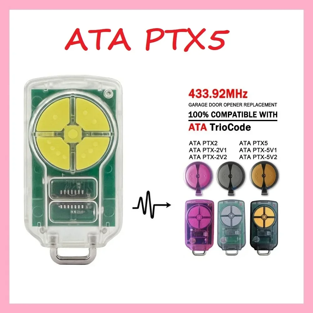 

ATA PTX-5 TrioCode GDO PTX5 Garage Door Remote Control Compatible With PTX-5 GDO 11v1/6v3/6v4/7v3/8v3/9v3