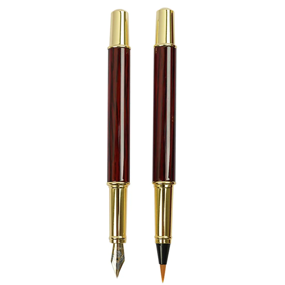 

1Set Calligraphy Brush Pen Set Stainless Steel Refillable Fountain Pen Kit for Writing Drawing Painting Art Practice Gift Kit