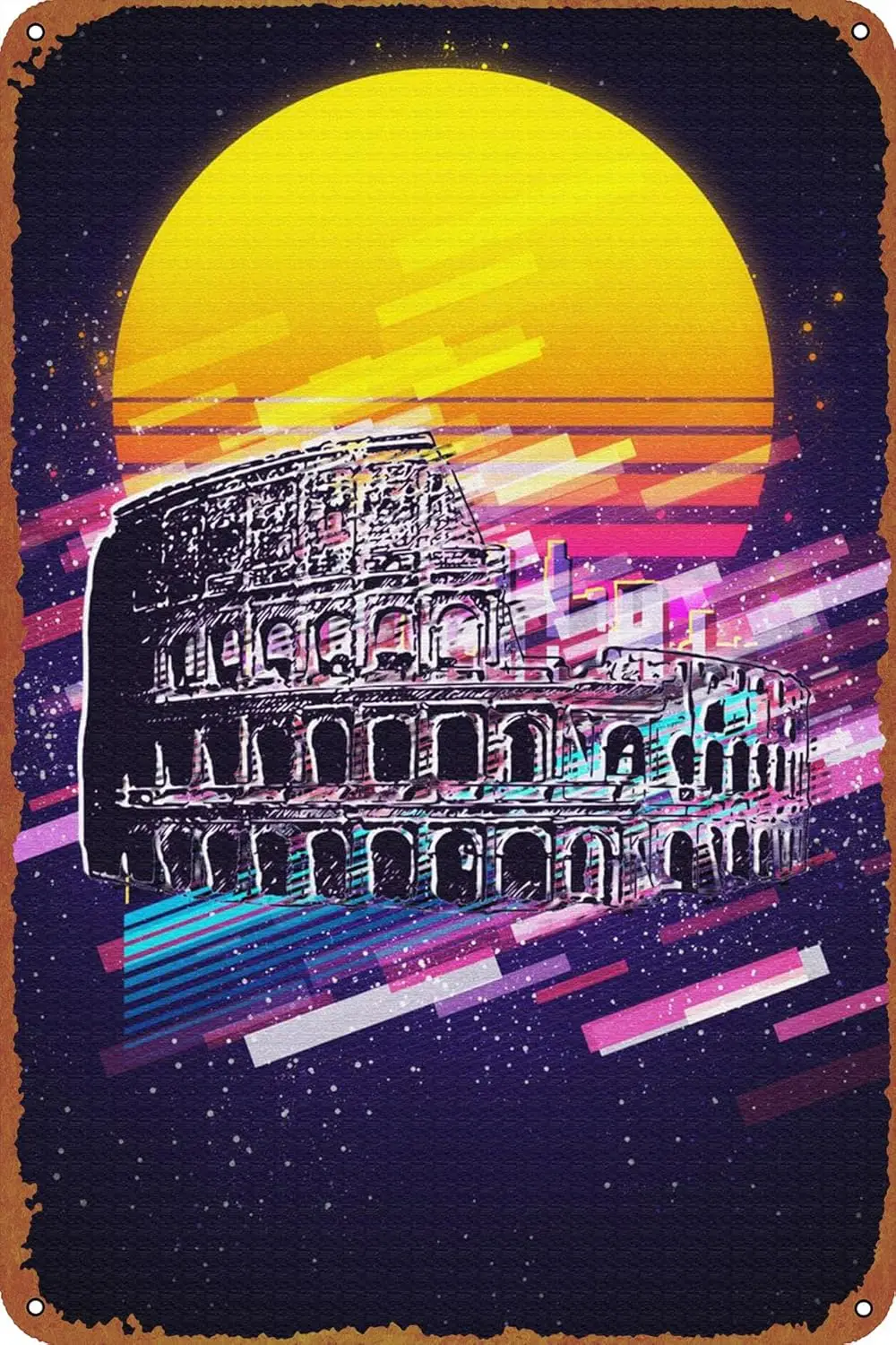 The Roman Colosseum Poster Tin Metal Sign Vintage Wall Plaque Decor 8x12 Inch sign