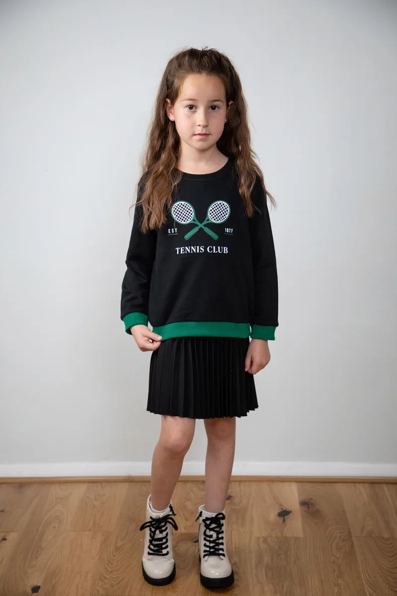 Kinder fallen Winter Baumwolle Mädchen Kleid Junge Mädchen Sweatshirt Tennis gedruckt Kleid Top & Stram pler Familie passende Kleidung – Detail 9