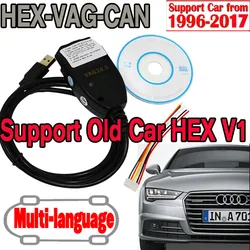 Old Car VCDS VAGCOM Interface VCDSCAN HEX V1 Update 25.3.2 FOR VW For AUDI Skoda Multi-Language Car Autocom Diagnostics Tools