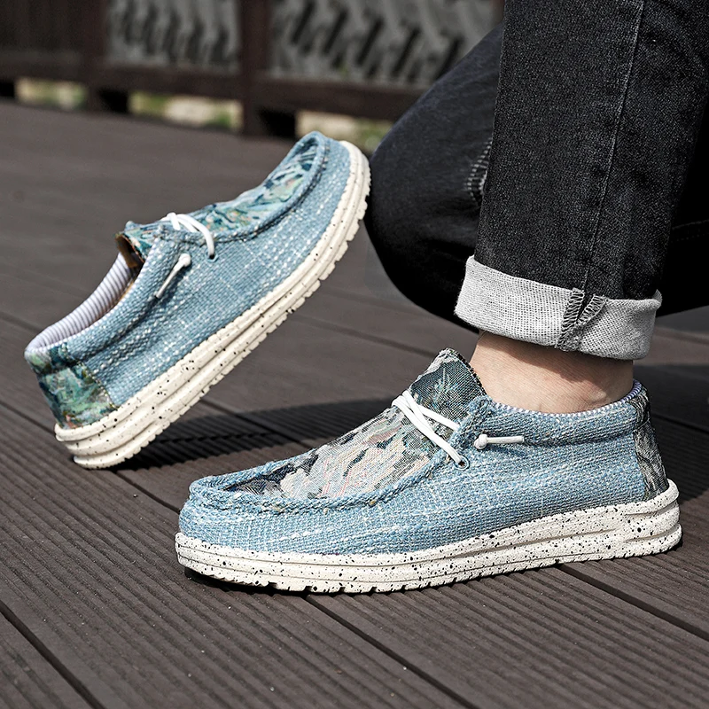 Plus Size 38-48 Men's Casual Shoes Flat Outdoor Mens Sneakers Lightweight Boat Shoes Driving Loafers Breathable Men Canvas Shoes