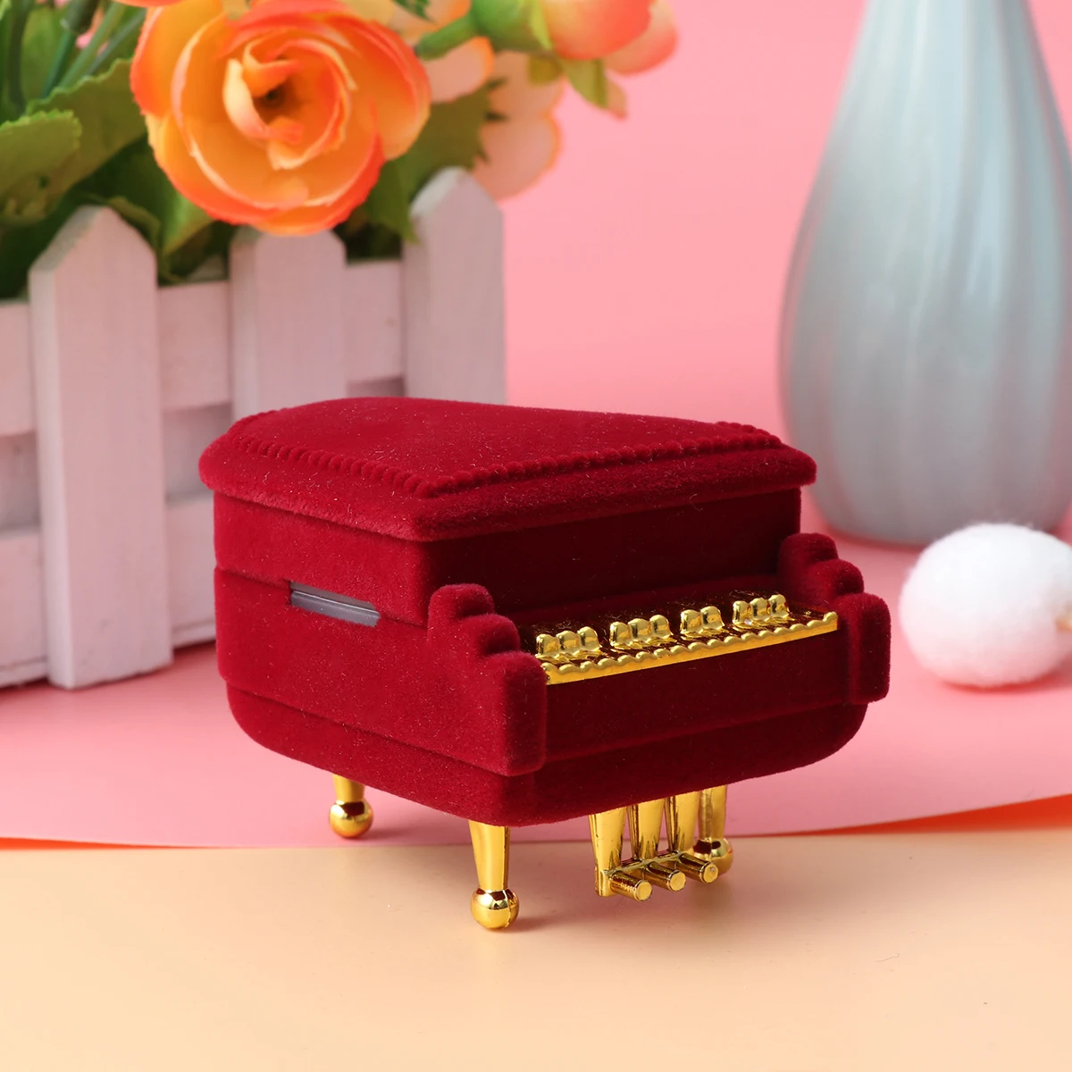 

Stylish Jewelry Gift Storage Case for Earrings Rings Dust Protection Piano Shaped Valentine Box For Earring Present