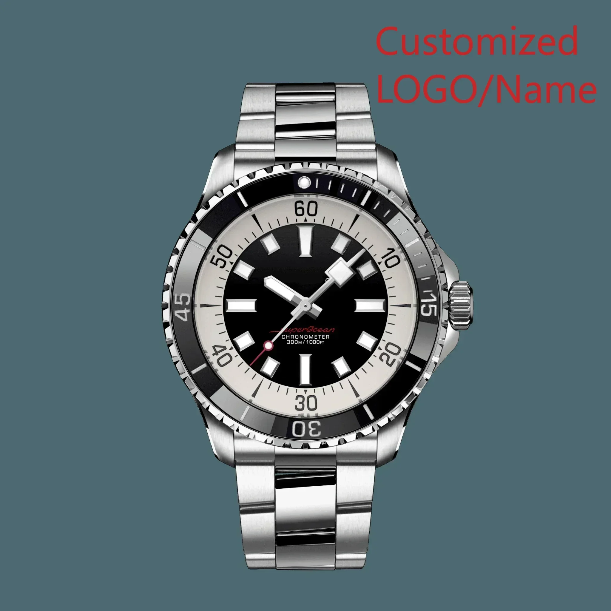 

A191 Store Super ocean Mens Automatic Mechanical Watch B42 Stainless Steel Black Blue Ceramic Bezel Sapphire Glass 44mm