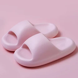 2024 Women Summer Cute EVA Platform Thick Sole Slides Couples Solid Color Comfortable Non-slip Home Slippers