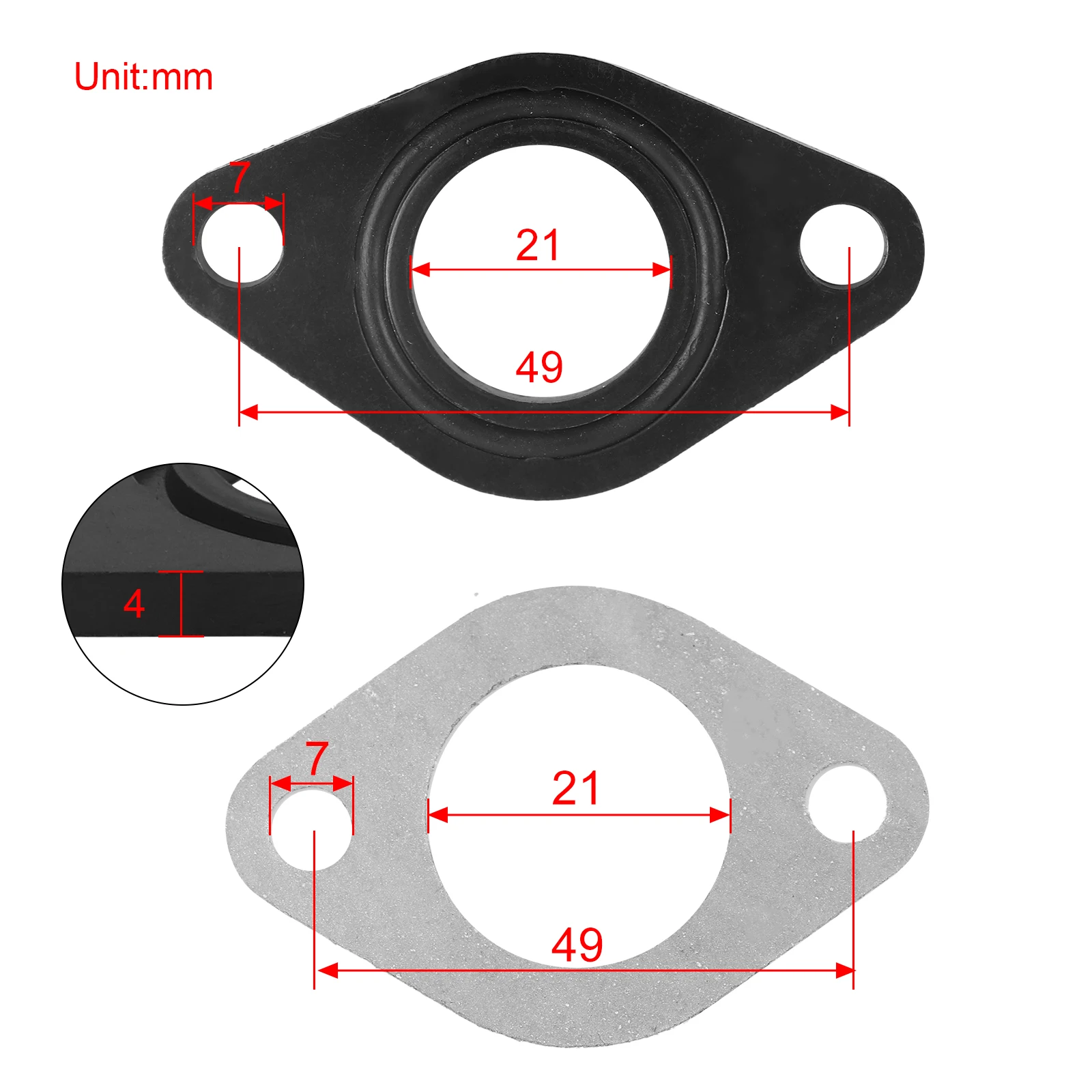 2Sets PZ20 20mm Carburetor Intake Manifold Pipe Gasket Spacer Seal for Chinese 50cc 70cc Engine XR SSR KLX CRF Dirt Pit Bike