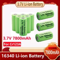 1-16PCS 7800mAh Rechargeable 3.7V Li-ion 16340 Batteries CR123A RCR 123 ICR Battery for LED Flashlight Travel