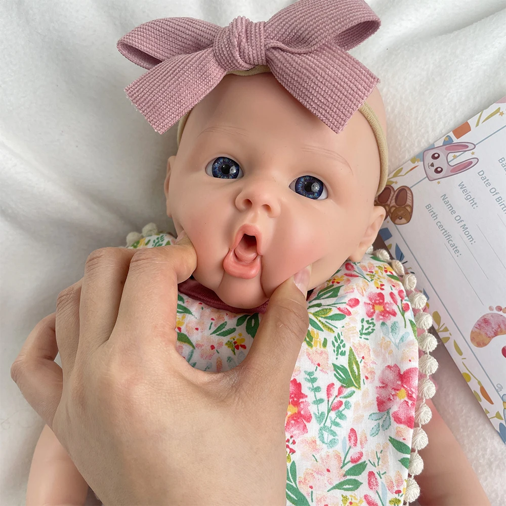 سمين يدوي مرن سيليكون المولود الجديد فتاة 18 بوصة مرئية وريد المرجحة دمية حديثي الولادة ، ومناسبة لهواة جمع هدايا عيد الميلاد ولعب اطفال