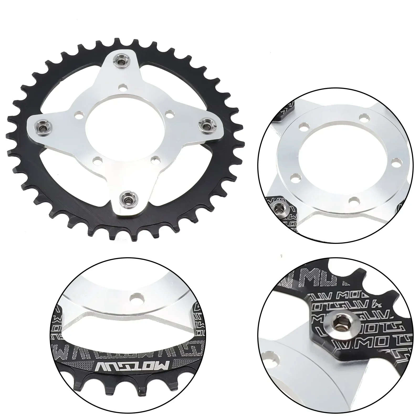 E-bike 32/34/36/38T Chainring+Adapter For Bafang BBS01/02 Motor Aluminum-Alloy Sprocket Part Electric Bicycle Accessories