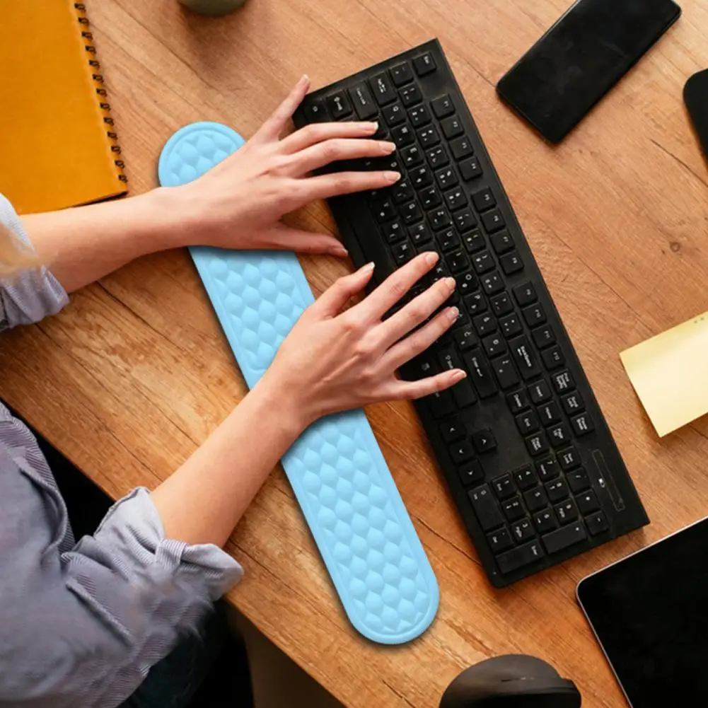 Set Keyboard kulit palsu, Keyboard pergelangan tangan kulit imitasi ergonomis, Mouse dengan memori untuk nyeri kantor
