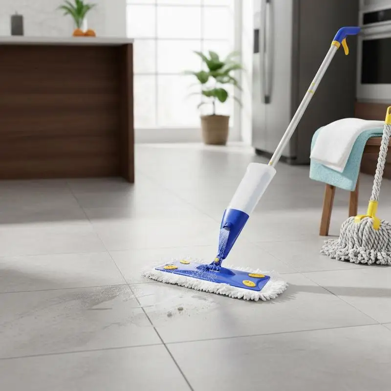 

Floor Cleaning System 27oz Refillable Bottle For Hardwood Laminate Tile, Microfiber Dust Pads Twisted Cotton Head Professional Household Tool