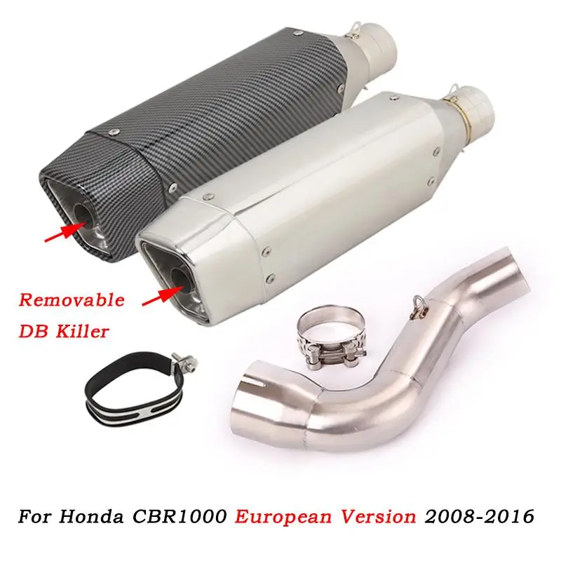 

For Honda CBR1000 08-16 European Version Motorcycle Exhaust Pipe Escape Muffler Stainless Steel Mid Pipe Connect Tube DB Killer