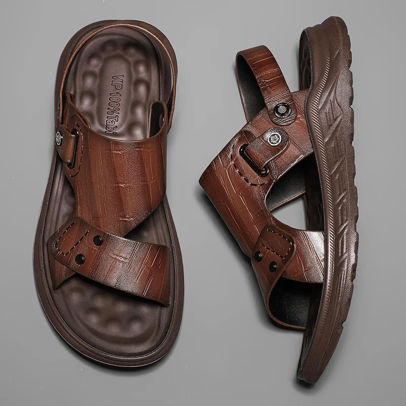 Platform sandals for men outdoor wear large size casual sandals for men dual-use beach shoes