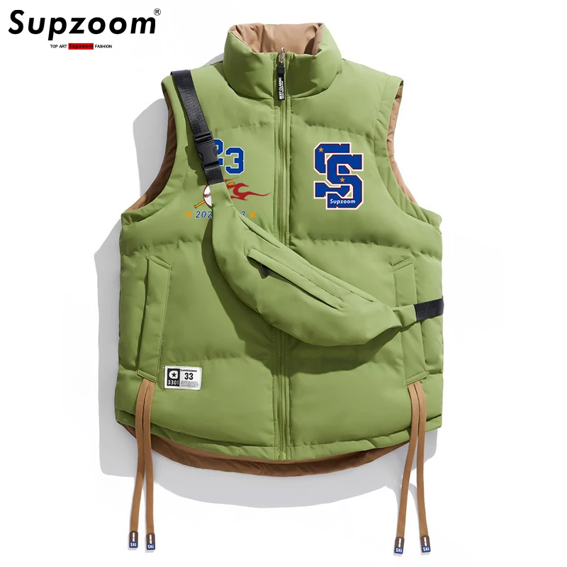 Supzoom Top Fashion New Arrival Cotton Autumn And Winter Solid Color Collar Corduroy Backpack Fashionable Warm Thickened Vest