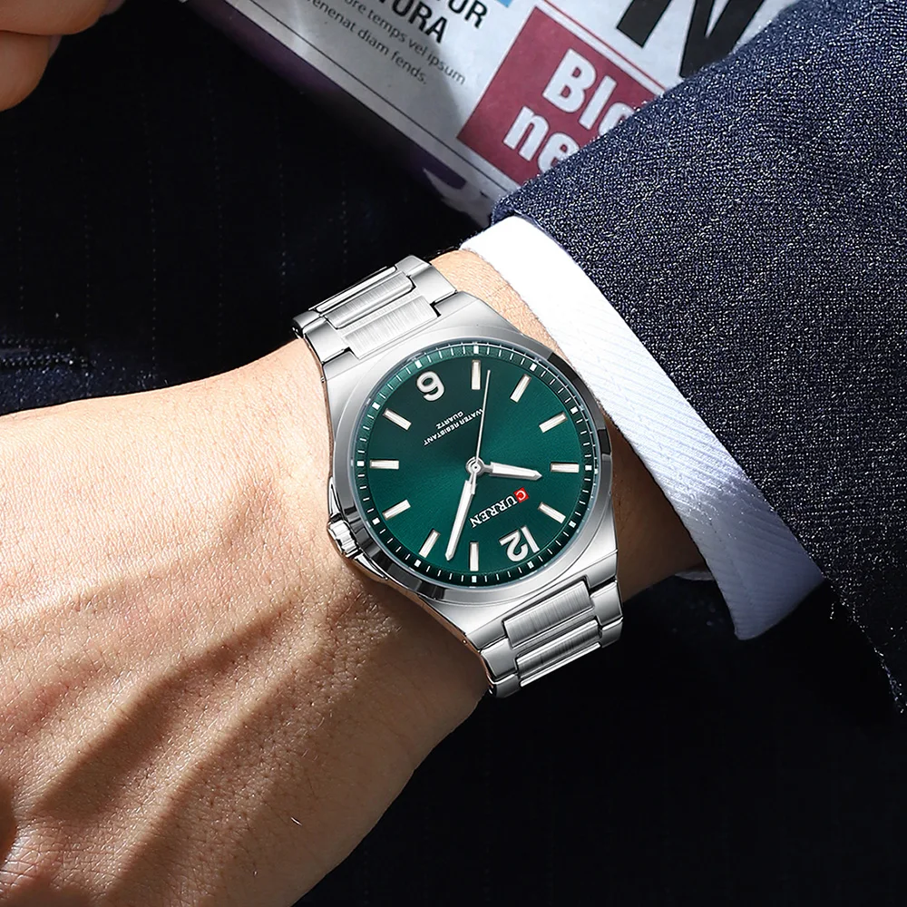 CURREN 8493 Classic Men's Quartz Watch Simple Fashion Luminous Waterproof Steel Strap Business Watches for Man reloj hombre view 3