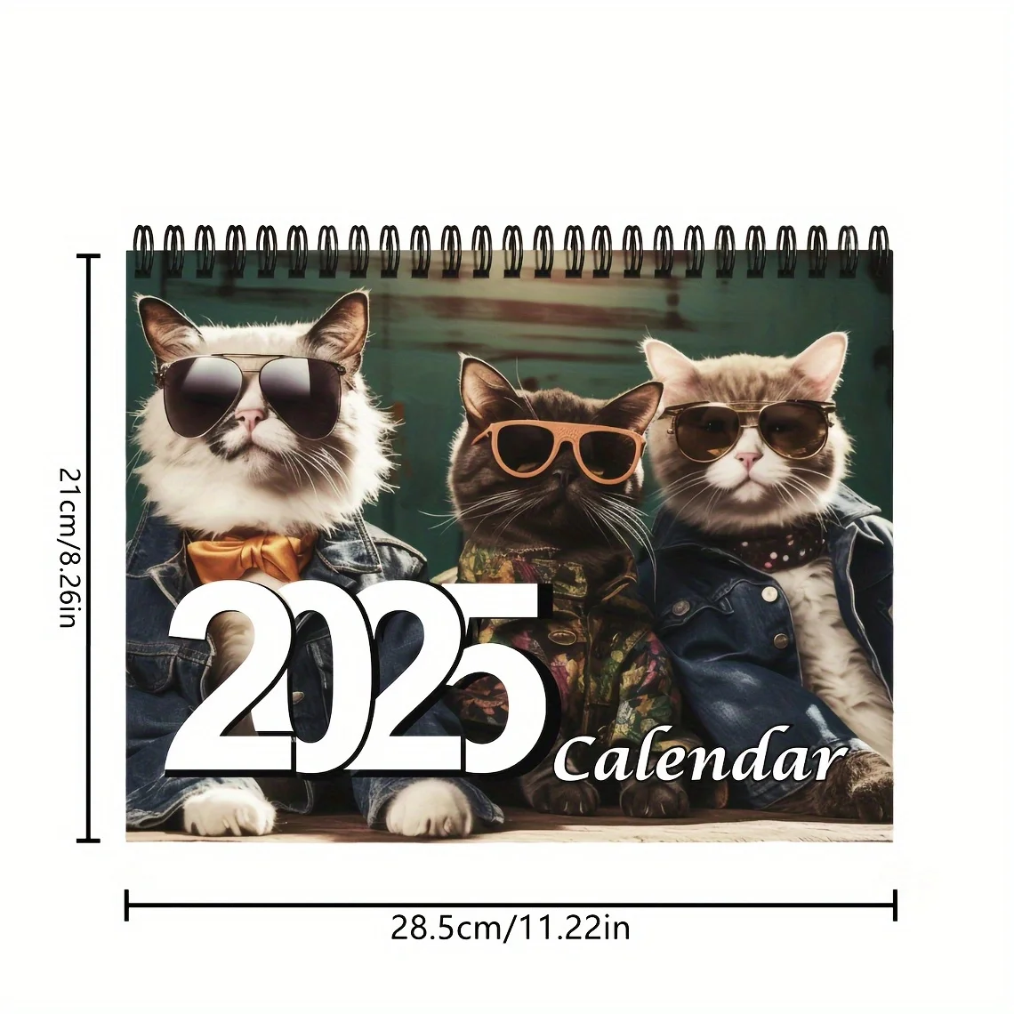 2025 Fashionable Cats Monthly Wall Calendar Cute Cat Themed Hanging Calendar for Cat Lovers Festival Party Decoration Gift Idea