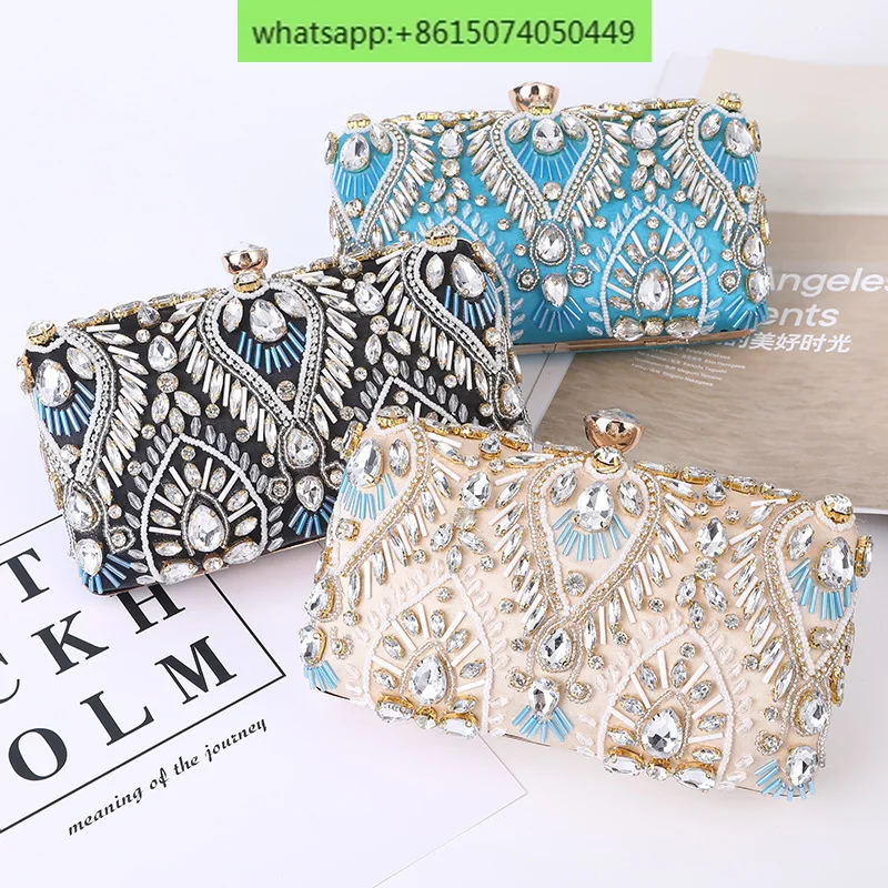 Women's Diamond Set Dinner Bag New Product Hot Selling Style European and American Style Handheld Evening Bag