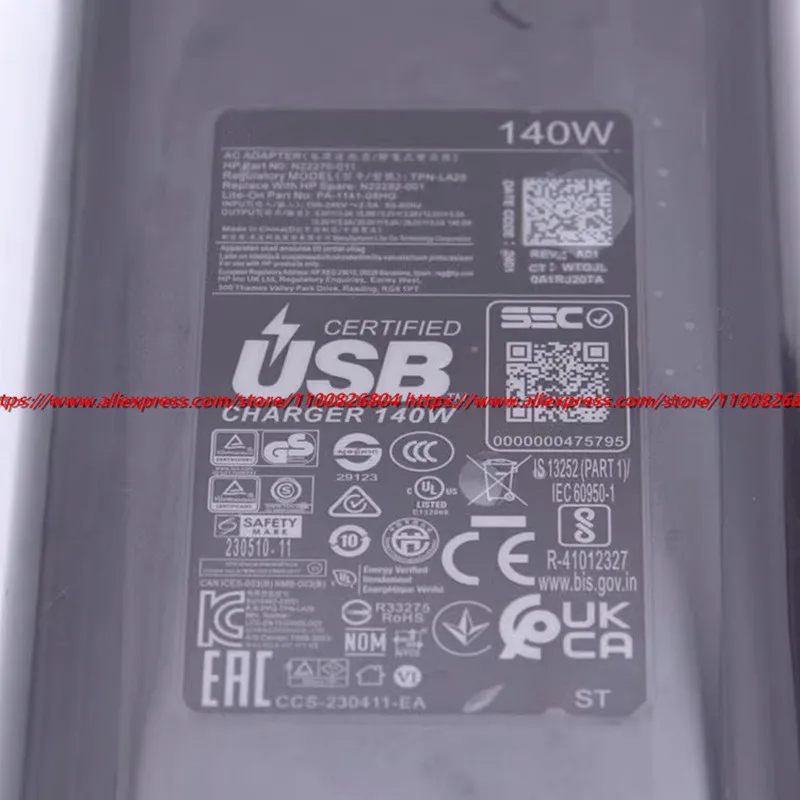 Per alimentatore per Laptop originale HP TPN-LA29 28V 5A 140W caricatore adattatore ca USB tipo C PA-1141-08HG TPN-DA29 N22282-001 OEM