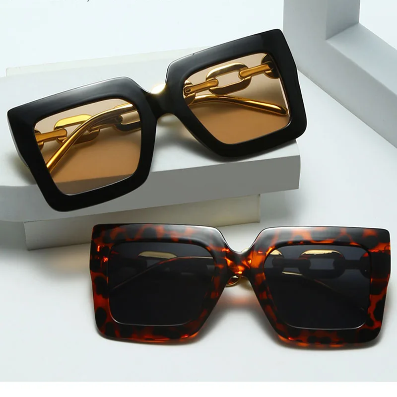 

Fashion Large Frame Square Sunglasses New Women's Trendy Sunshade Sun Glasses Men Sports Windproof Eyewear UV400 Oculos De Sol