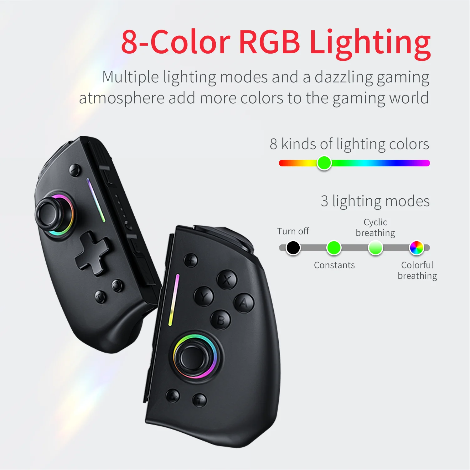 LinYuvo KS42 joycon per Nintendo Switch con controller wireless Joypad effetto Hall compatibile a sei assi/Macros/Turbo/luce RGB