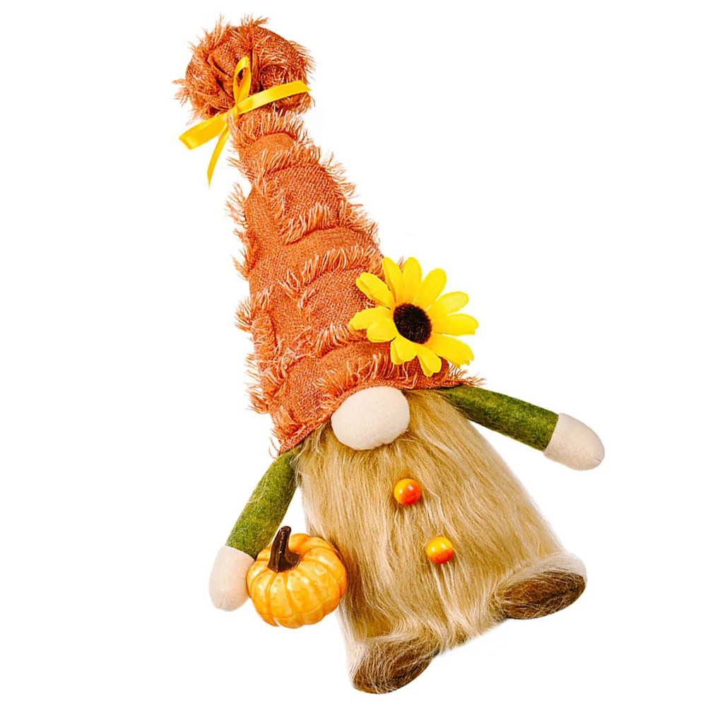 

Pumpkin Holding Gnome Decor Fall Dwarf Ornament For Thanksgiving Halloween Home Indoor Party Decoration Centerpiece