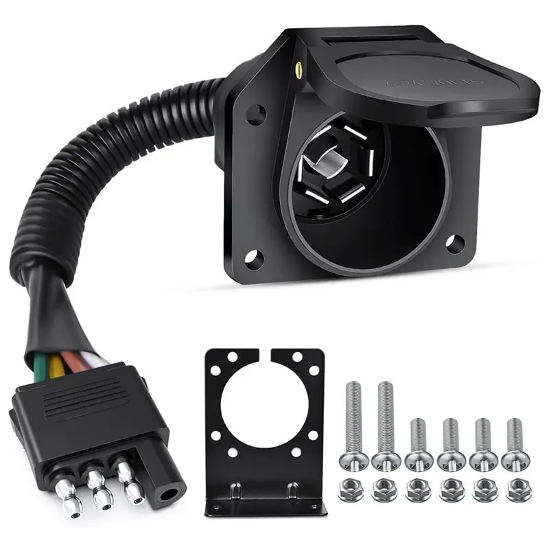 

AU28-7 Way Trailer Connector RV Truck Trailer Wiring Connector Tow Package Trailer Adapter