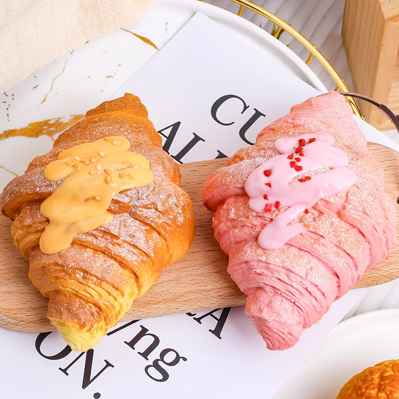 Simulation Croissant PU Langsam Rebound Spielzeug Realistische Brot Weiche Mit Duft Hause Dekoration Requisiten Squeeze Stress Relief Spielzeug