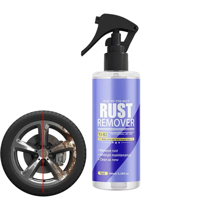 

Car Rust Removal Spray 100ml Remove Car Tyre Rust Iron Powder Spray Metal Rust Out Instant Remover Tyre Cleaner Spray For Car