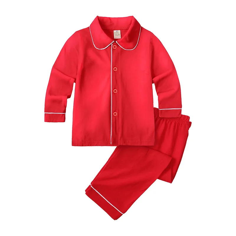 2024 New Matching Girls and Boys Christmas Pyjamas Red Cotton Pajamas Sets for Kids Baby Enfent Sleepwear Family Childrens PJS